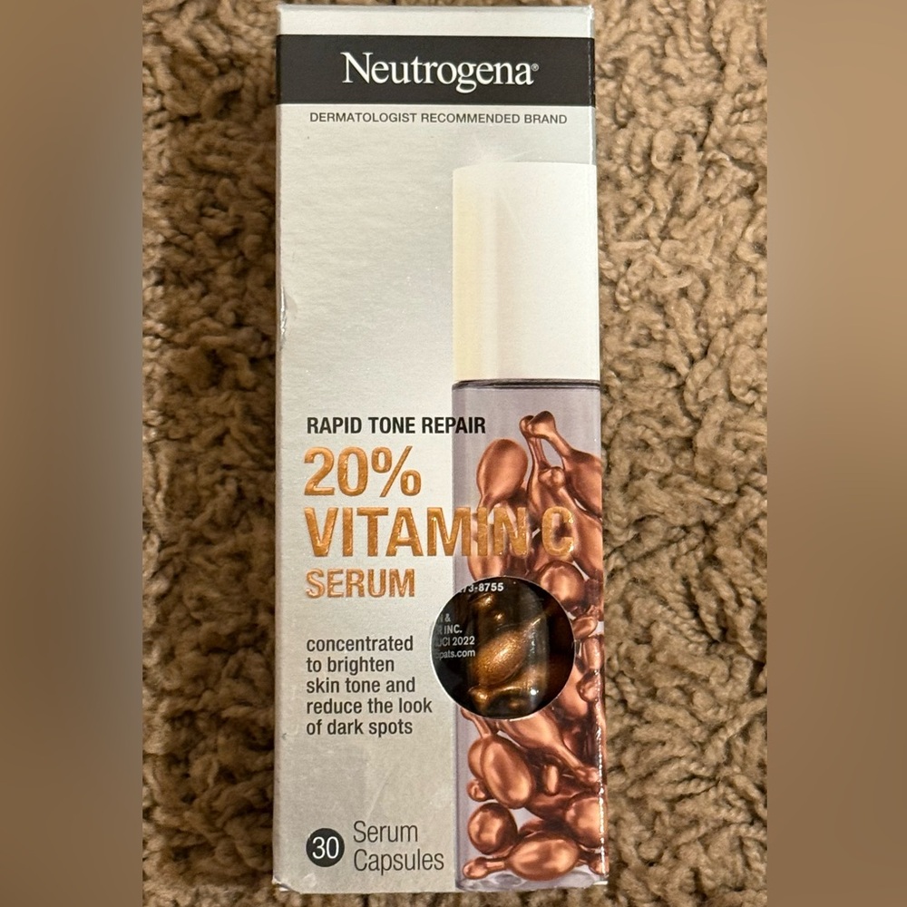 Neutrogena Rapid Tone Repair 20% Vitamin C Serum 30 Capsules NEW IN BOX